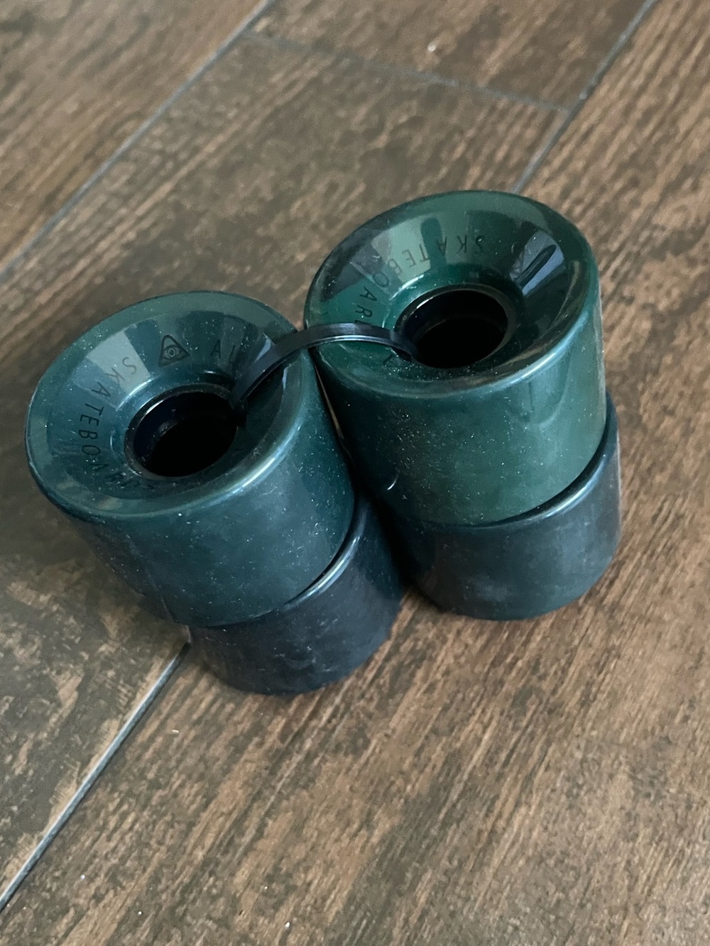 Dark Green and Black Skateboard Wheels - Set of 4